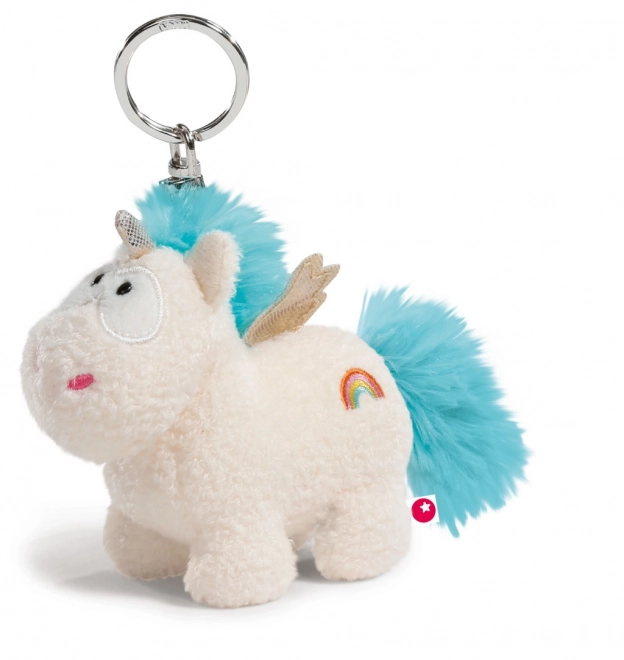 Ciondolo in peluche Unicorno Wingfried blu con ali 10 cm
