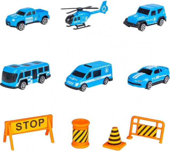 Set completo di veicoli della polizia