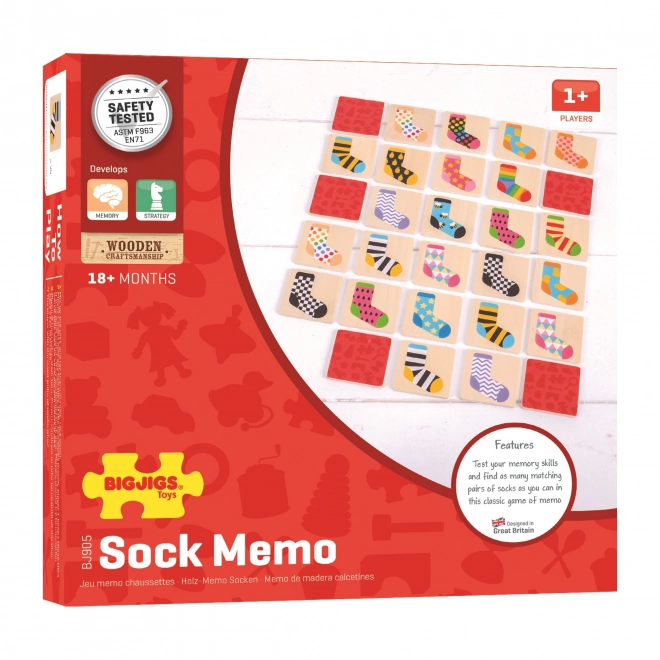 Gioco Memory di Calzini Bigjigs Toys