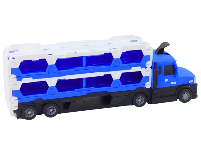 Grande camion da corsa 2 in 1 luci e suoni auto blu