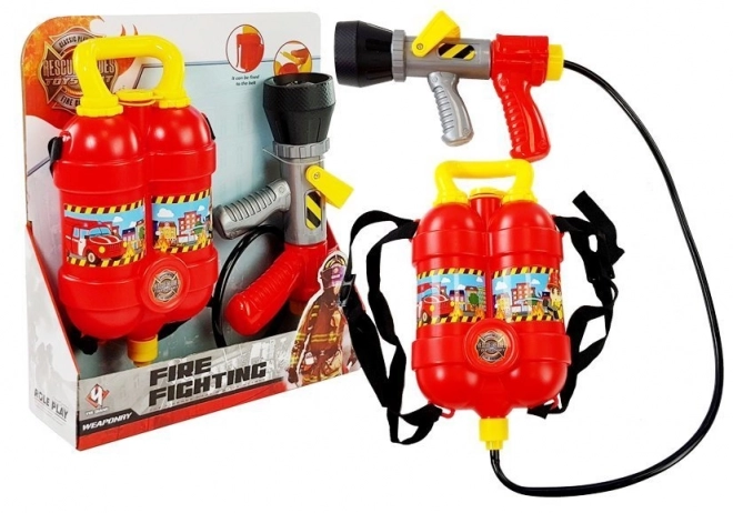 Set da Pompiere per Bambini con Pistola ad Acqua Rossa