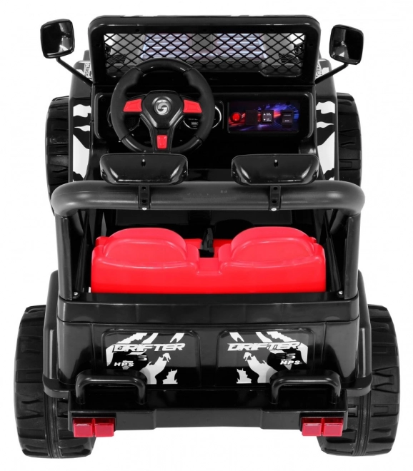 Auto fuoristrada per bambini a batteria Raptor Drifter Black + telecomando + partenza lenta + EVA + suoni Luci