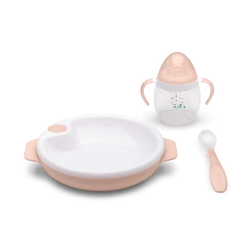 Set piatto termico con cucchiaio in silicone e tazza, English Rose