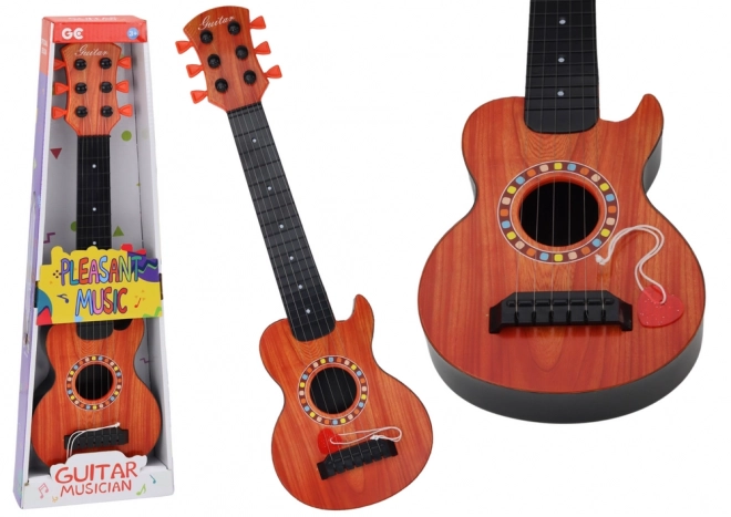 Chitarra Giocattolo Per Bambini In Legno Arancione