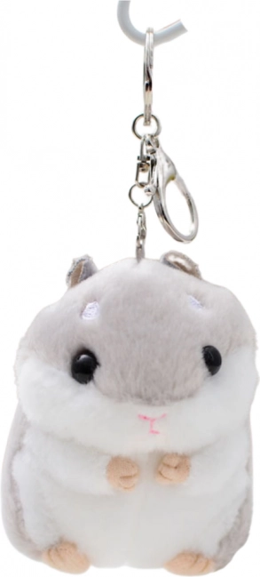 Portachiavi Criceto Peluche Grigio 10 cm