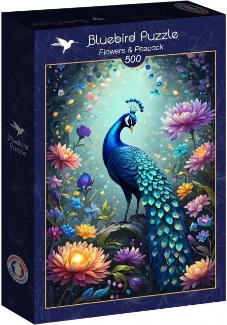 Puzzle Fiori e pavone 500 pezzi