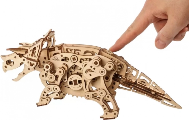 Modello meccanico in legno Triceratopo 3D di Ugears