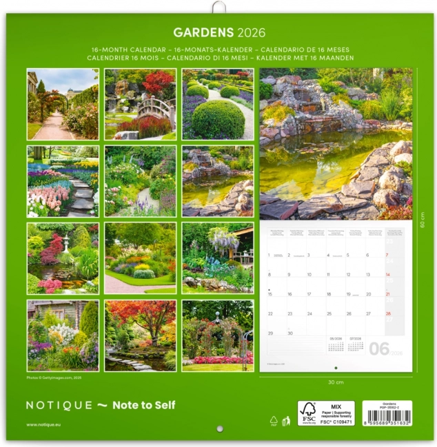 Calendario per appunti Giardini 2026