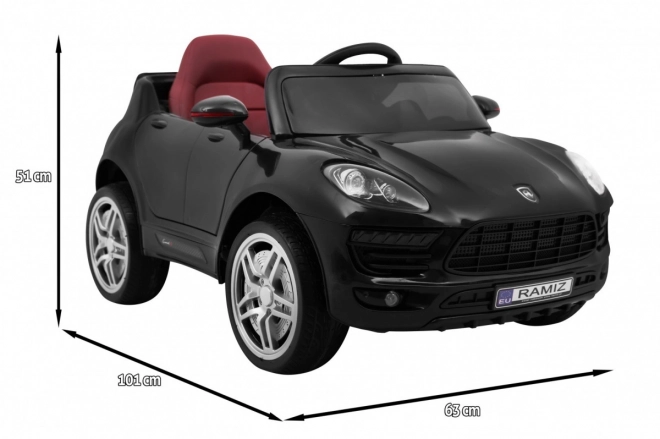 Auto a batteria Turbo-S per bambini nero + telecomando + avvio lento + ruote EVA + radio MP3