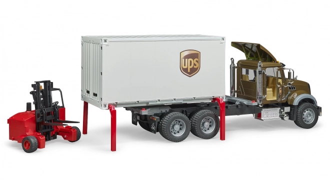 Camion MACK con Carrello Elevatore BRUDER UPS