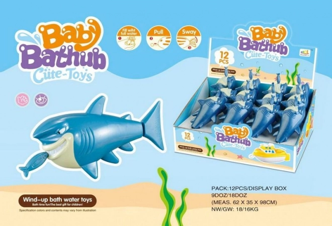 Squalo ad acqua con carica a molla