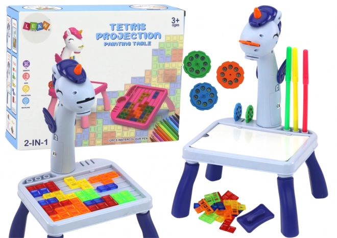 Proiettore da Tavolo Tetris Unicorno Blu