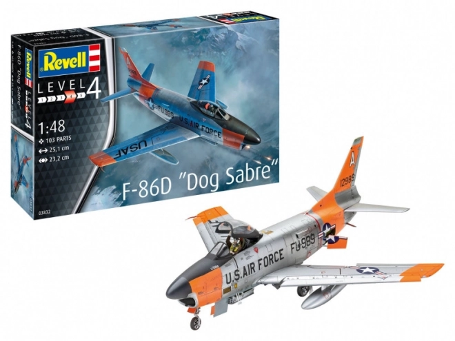 Modello aereo F-86D Dog Sabre in plastica 1/48