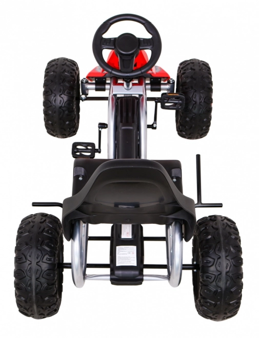 Grande go-kart a pedali Forte per bambini Rosso + 100 kg di carico + Ruote in EVA + Freno a mano + Sedile sportivo