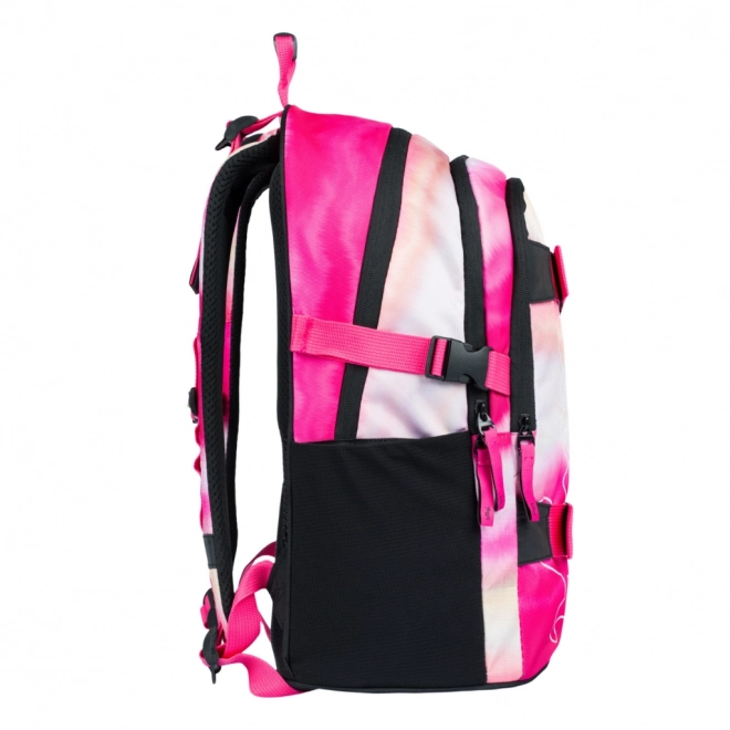 Set scuola 3 pezzi Skate Pink Stripes: zaino, astuccio, sacchetto