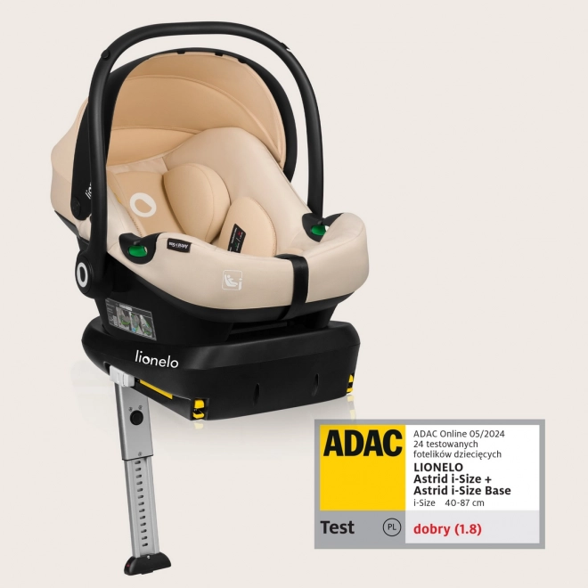 Lionelo seggiolino auto Astrid i-Size 40-87 cm, sabbia beige