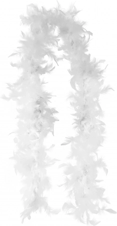 Boa bianco con piume 2 metri