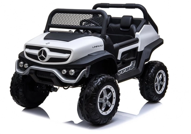 Auto elettrico per bambini Mercedes Unimog bianco