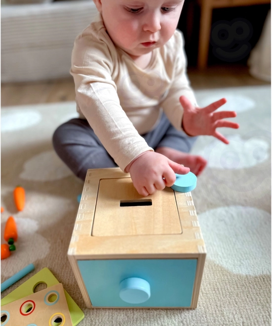 Woopie Green giocattolo educativo in legno con cassetto Montessori