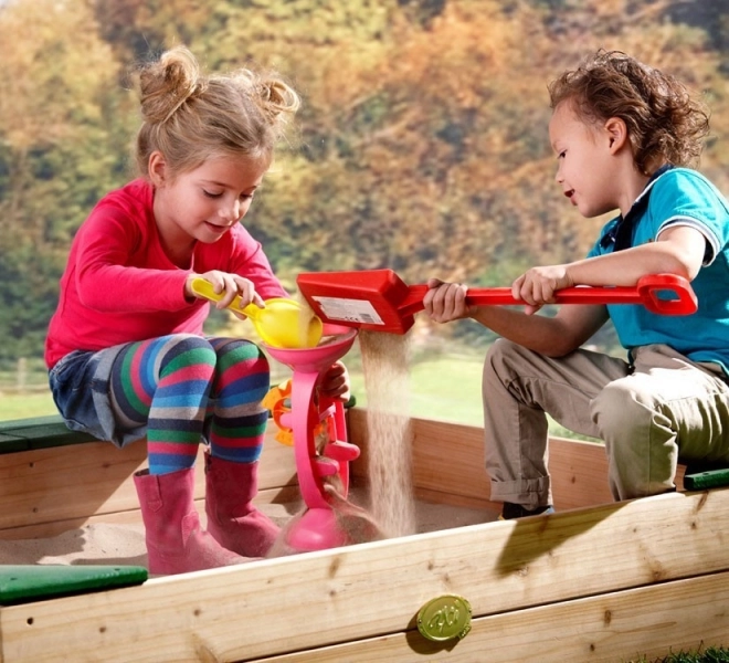 Sandbox in legno AXI con spazio di stivaggio e telone