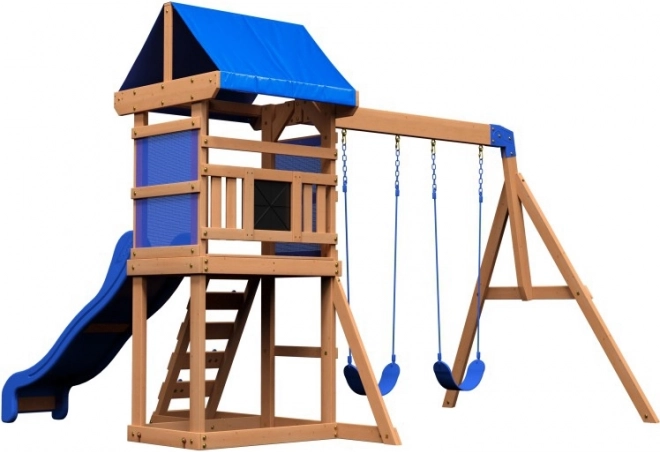 Parco giochi in legno Aurora con scivolo