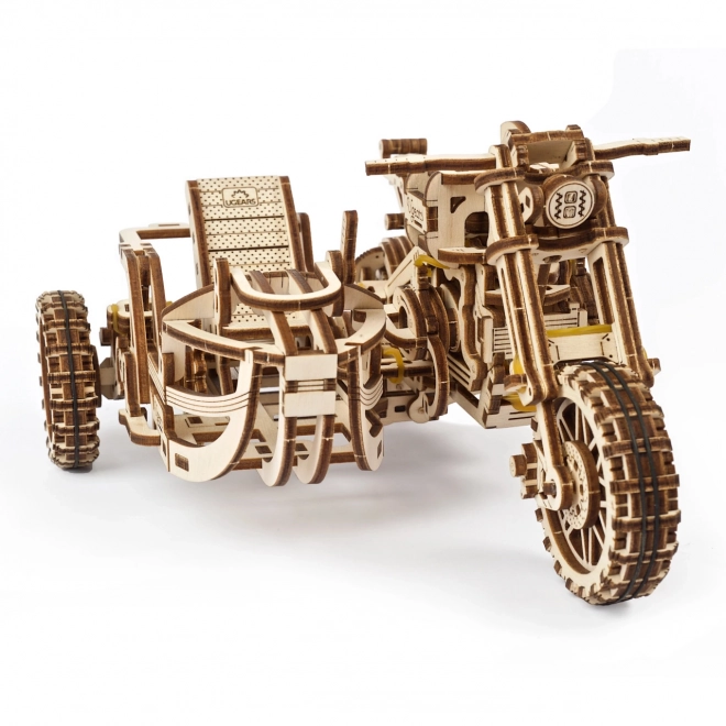 Moto Scrambler con Sidecar Ugears 3D Puzzle Meccanico di Legno