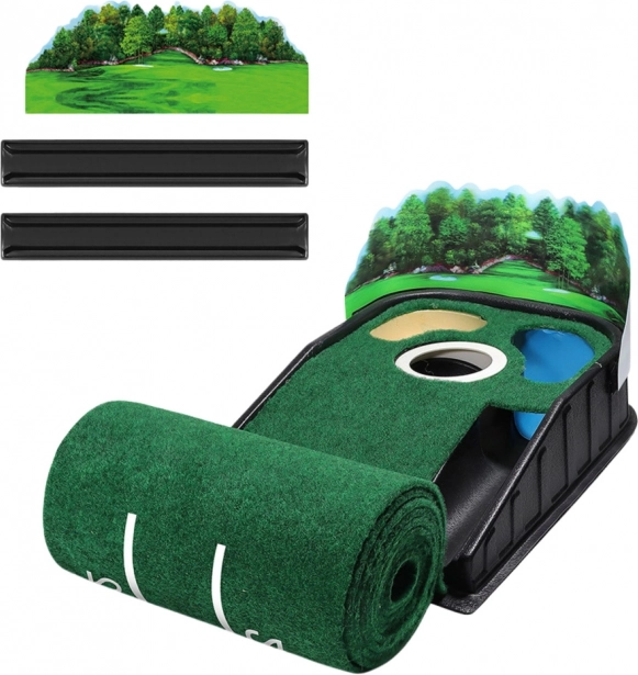 Tappetino da allenamento per golf con feltro, 3 buche, 175cm