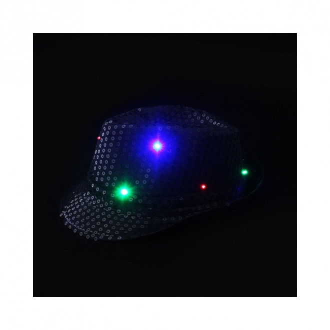 Cappello disco nero con luci LED per adulti