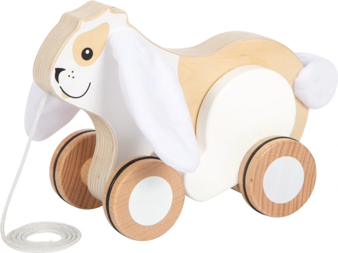 Giocattolo da trascinare in legno Coniglio con orecchie fruscianti di Small Foot