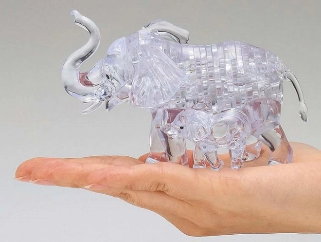 Puzzle 3D Cristallo Elefante con Cucciolo