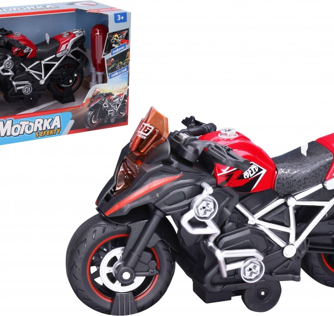 Moto rossa avvitabile con effetti