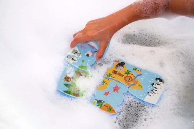 Puzzle da bagno Mappa del mondo 28 pezzi