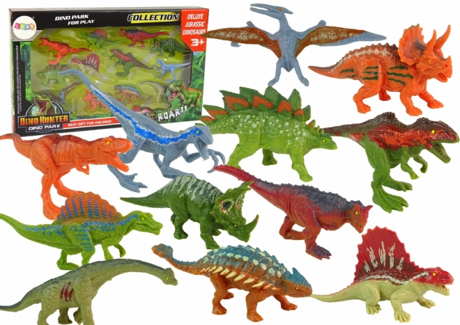 Set di figure di dinosauri colorati