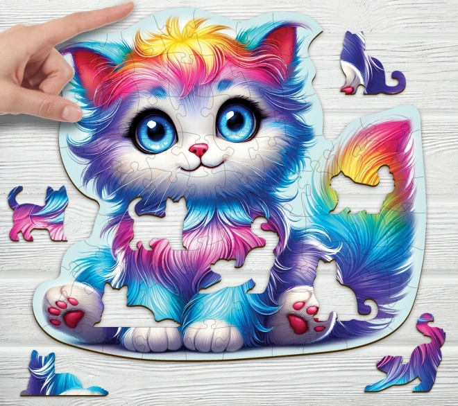 Puzzle in legno Gattino Colorato