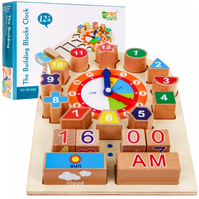 Lavagna didattica in legno Orologio per bambini 12m+