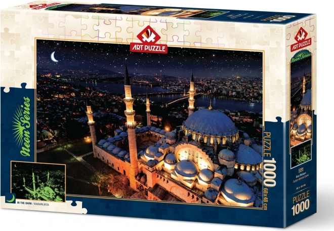 Puzzle al neon moschea blu 1000 pezzi