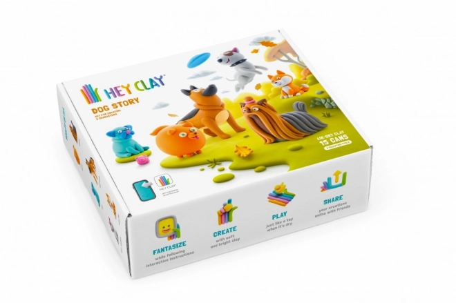 Hey Clay: Storia dei cani - set di argilla modellante