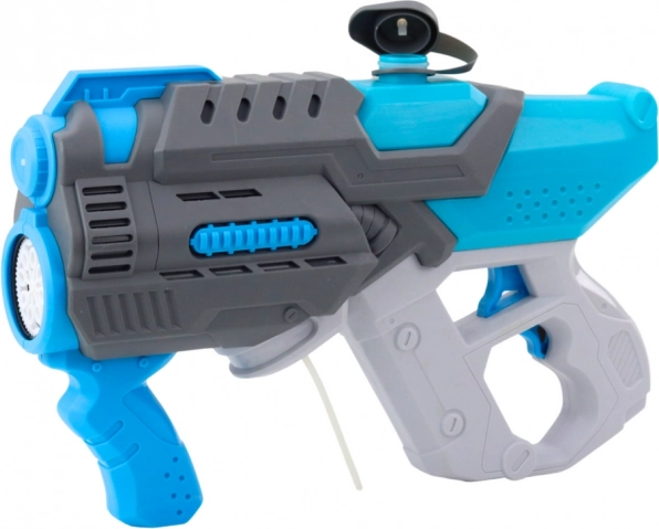 Pistola ad acqua elettrica con bolle 2 in 1 blu-grigio