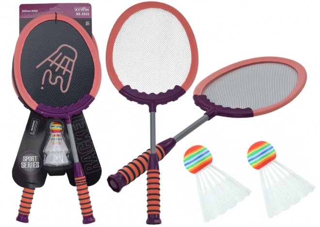 Set di 2 racchette da badminton rosa