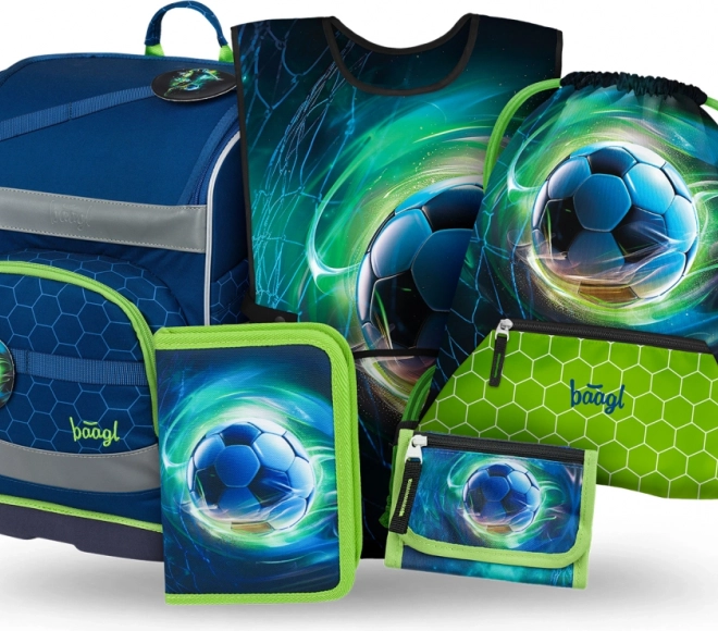 Set di accessori scolastici Baagl Zippy Plus con motivo palla da calcio