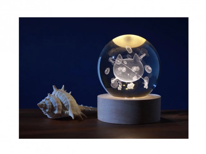 Lampada di cristallo gatto 6 cm