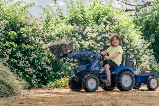 Trattore a Pedali con Rimorchio New Holland per Bambini