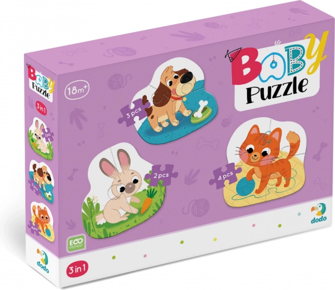 Puzzle animali domestici per bambini DODO 3 in 1