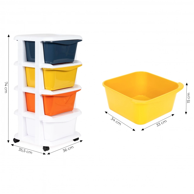 Organizer a Cassetti Multicolore con Ruote