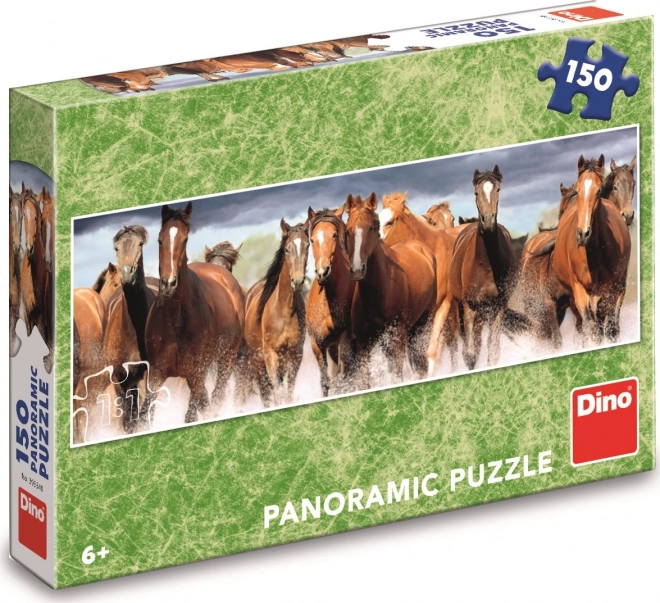 Puzzle panoramico cavalli nell'acqua 150 pezzi