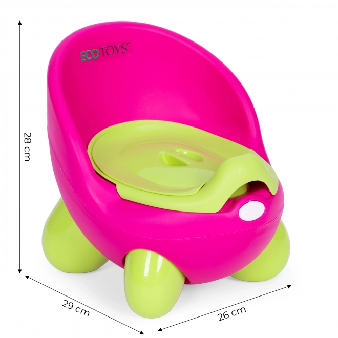 Vasino per bambini con seduta rimovibile e piedi antiscivolo rosa-verde ECOTOYS