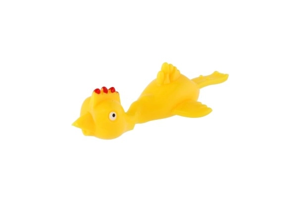 Giocattolo antistress gallina volante in silicone 10 cm