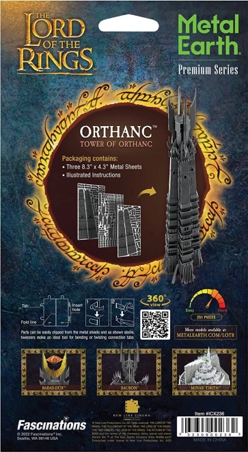 Puzzle 3D metallico Signore degli Anelli: Orthanc