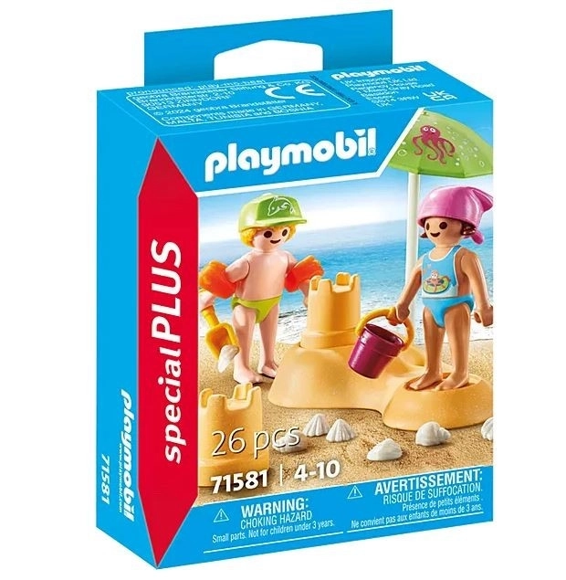 Set Spiaggia Con Bambini E Castello Di Sabbia