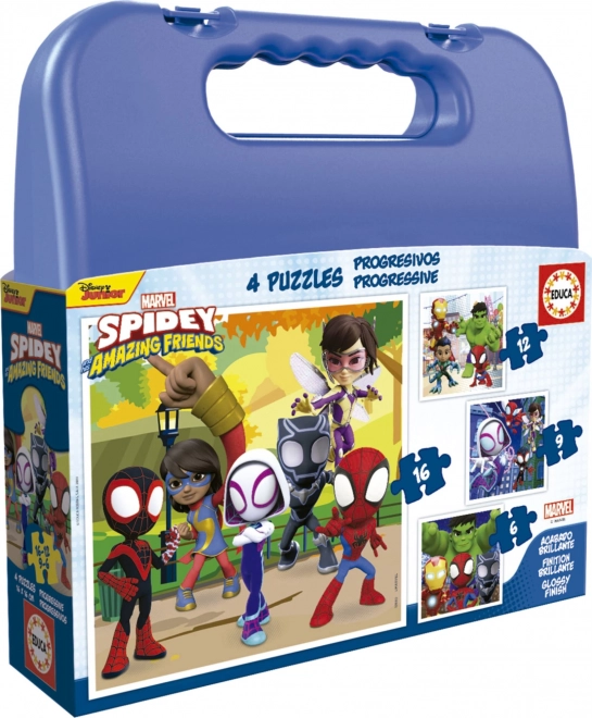 Puzzle di educa con Spidey e i suoi fantastici amici in valigetta